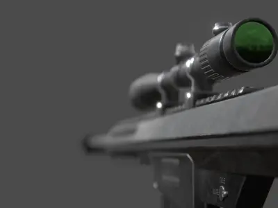 Barrett Sniper Rifle Low Poly Rigged Low-poly 3D model