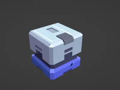 box chest lowpolly Low-poly 3D model