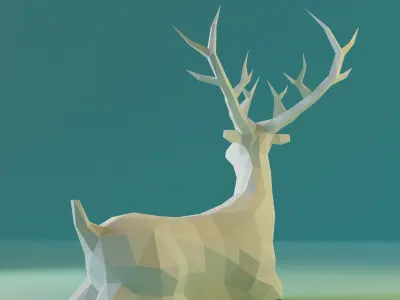 CHRISTMAS DEER LOW POLY 3D model