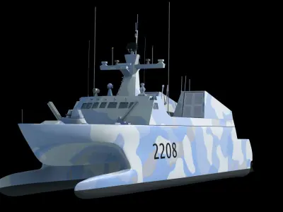 Type 022 missile boat 3D model 3D model