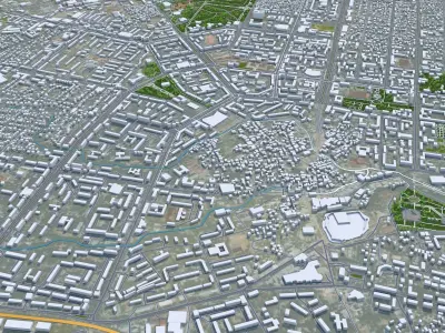 Shymkent Kazakhstan 40km Low-poly 3D model