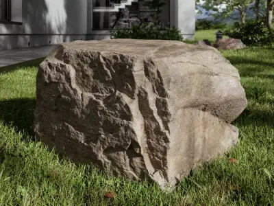  Warm Toned Cubed Large Rock Boulder Model  purchase
