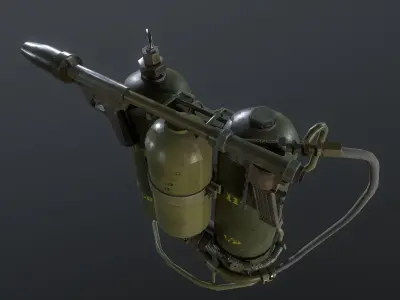 M2 Flamethrower WW2 USA Low-poly 3D model