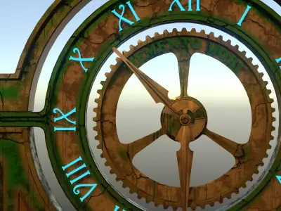 Steampunk wall clock 3D model purchase