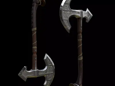 Medieval Axe 3D model 5