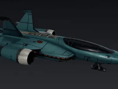 Modern Spaceship 3D model Low-poly 3D model
