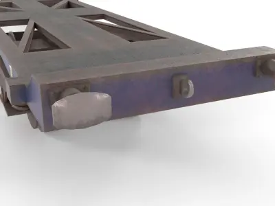 Low poly PBR container rail wagon Low-poly 3D model