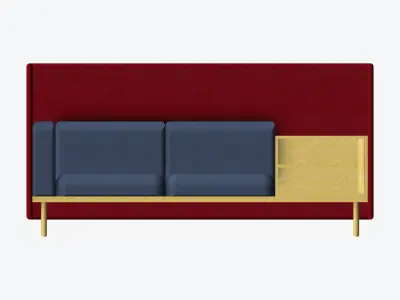 Furniture - Sofa - Contemporary - Flame - Corner Shelf - Right Low-poly 3D model