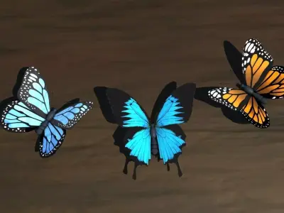 Low Poly Butterfly Low-poly 3D model buy