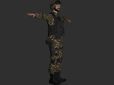 Rigged Soldier 05 3D model