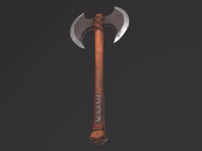 Axe Fleshsplitter Low-poly 3D model