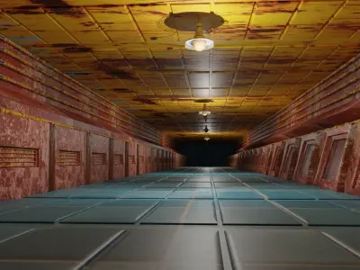 Underground Tunnel Low-poly 3D model buy
