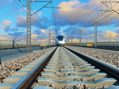 Railway track facilities 3D model