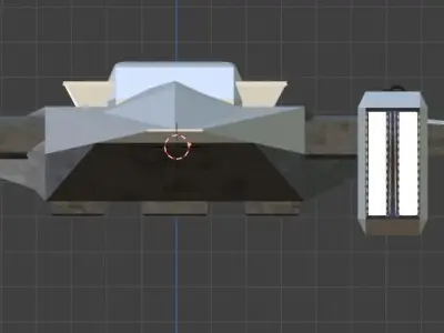 Small spaceship with moving jet trail 3D model