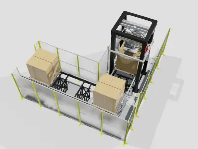 3D Palletizer Typer 1 - Wrapping  and Transfering  Low-poly 3D model