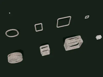 Modular Wood Construction Low-poly 3D model