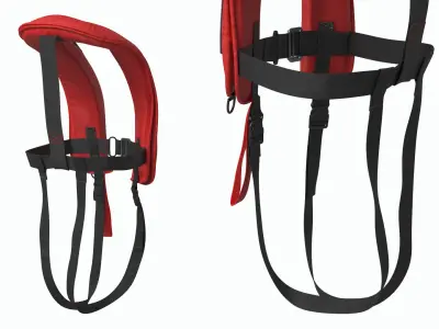  Inflatable Life Jacket with Reflective Panel Red 