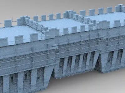 English Norfolk Fort walls 2 3D model