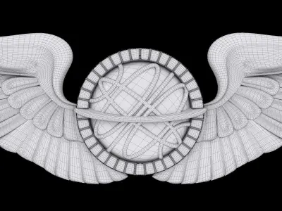 US Army Air Force Navigator Wings Badge 3D model