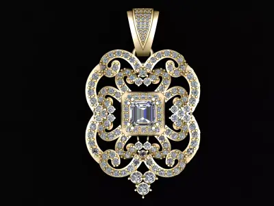 ANTIQUE PRECIOUS PENDANT 3D PRINTABLE MODEL 3D print model