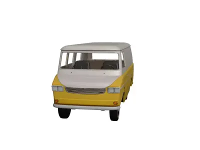 Generic Retro Cargo Van Classic Vintage Delivery Vehicle 05 3D model