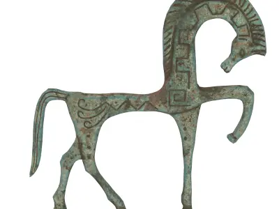 Horse statue Low-poly 3D model get