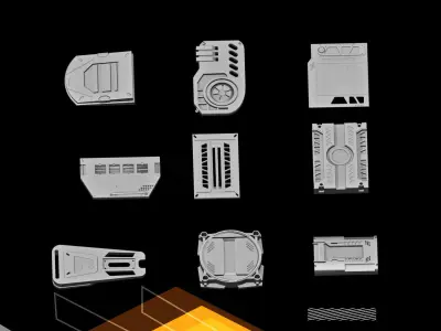 Hard Surface KITBASH195 DETAILS 3D model VOL2 3D model