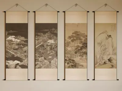 Chinese style calligraphy and painting 3D model