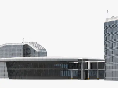  Connected Urban Building Complex Concrete 