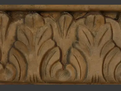 Antique Ornamental Frieze 3D Scan Low-poly 3D model