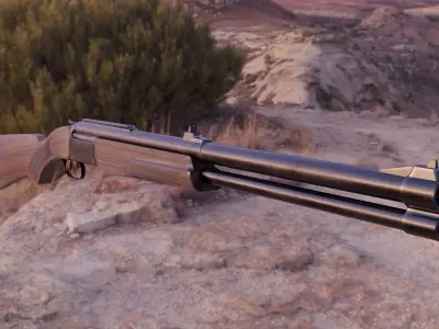 Shotgun Baikal ZH94 Low-poly 3D model