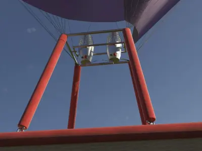 Hot Air Balloon Low-poly 3D model Low-poly