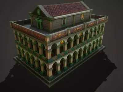 Roman Philosopher Academy Low-poly 3D model