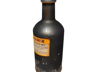 Rusty Warning Solvent Bottle Prop Low-poly 3D model