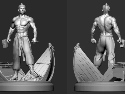 Realistic Character Male Asia YetKieu Vietnamese Low-poly 3D model