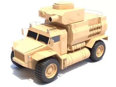 Military truck  Low-poly 3D model