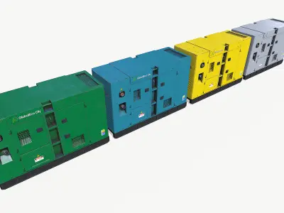 Diesel generators Low-poly 3D model