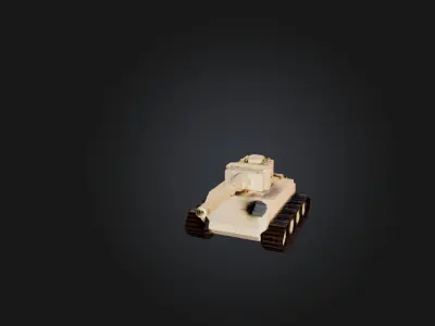 Voxel Tank Model Low-poly 3D model