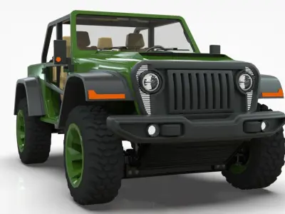 Jeep Wrangler Willys Concept 2023  Low-poly 3D model