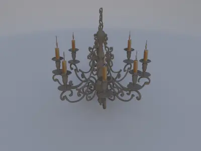 Hanging Iron Candelabra 3D model