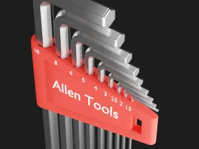 Allen key set - Long flat 3D model