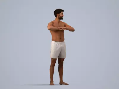 00403Simon013 - Adult Middle Eastern man exercising outdoors in 3D model