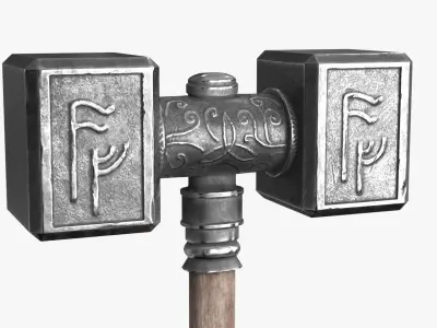 Hammer Viking Low-poly 3D model