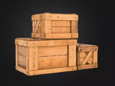 Wooden Crates Low-poly 3D model buy