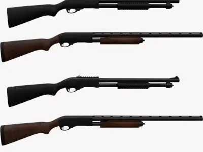  Remington 870 Shotgun Low-poly 3D model