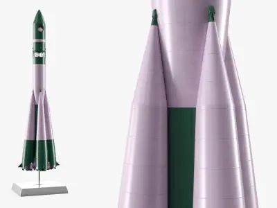  Miniature Orbital Launch Rocket on Display Stand 