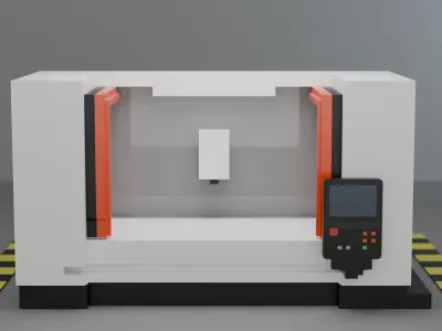 lathe pack Low-poly 3D model