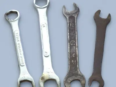 Wrenchs Middle Poly 3D model purchase