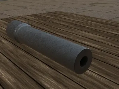 Suppressor game ready gun suppresor Low-poly 3D model