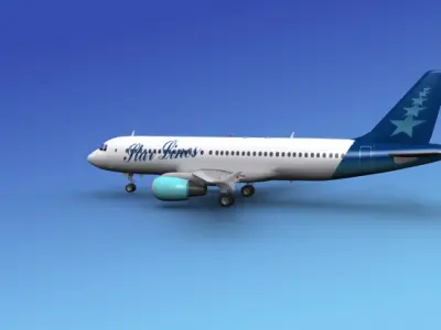Airbus A320 Star Lines 3D model